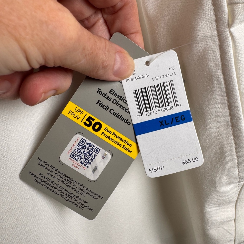 PGA Tour Men’s Golf Shorts XL White 8.5” Inseam UPF 50 Stretch NWT - Picture 8 of 9